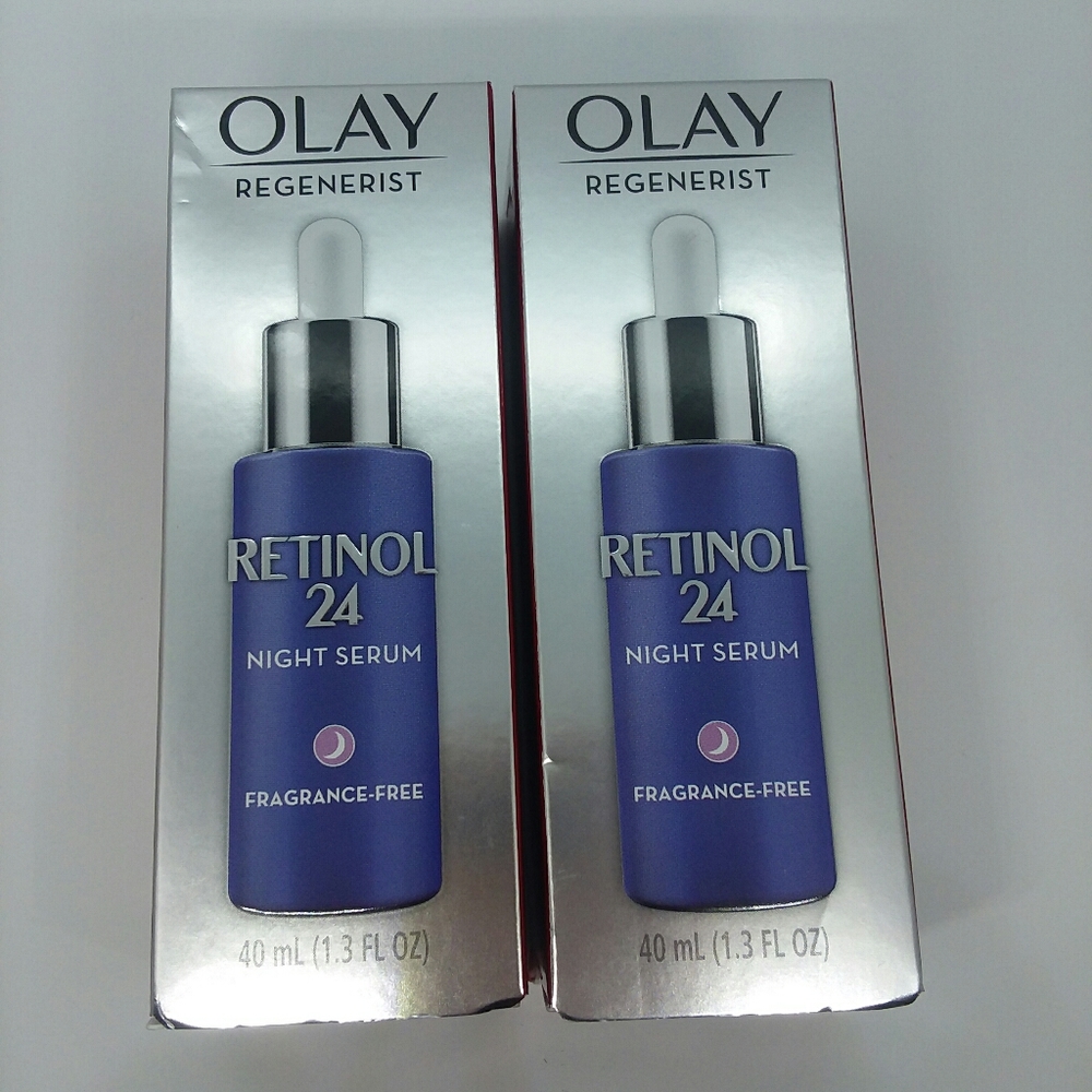 Two Olay regenerist retinol 24 night serums